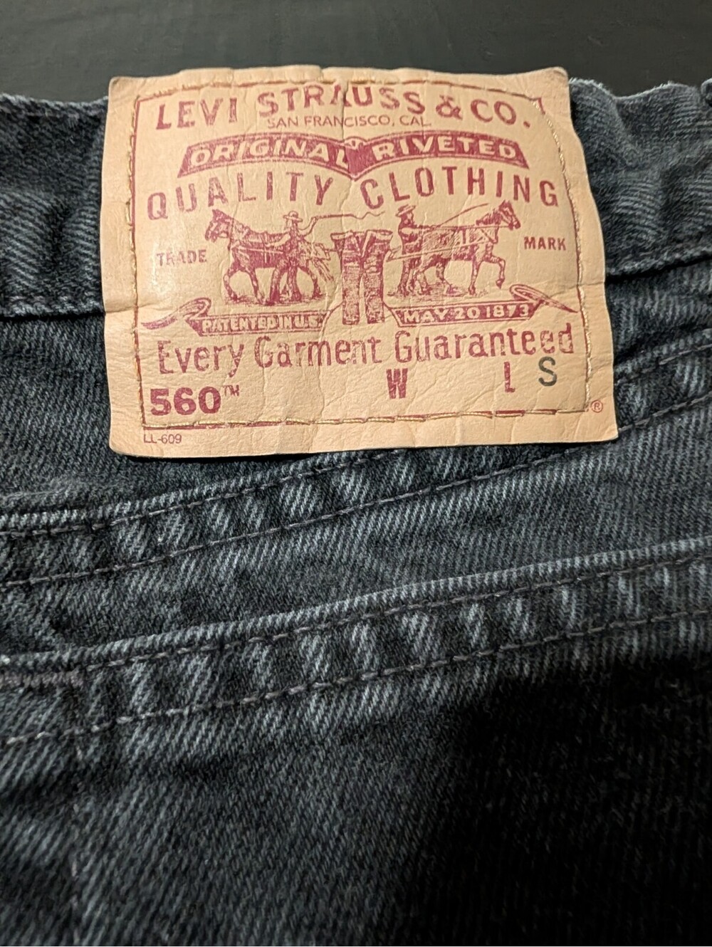 Vintage 1993 Women's Levi's 560 Black Denim USA Brownsville, Texas Size 29 X 29